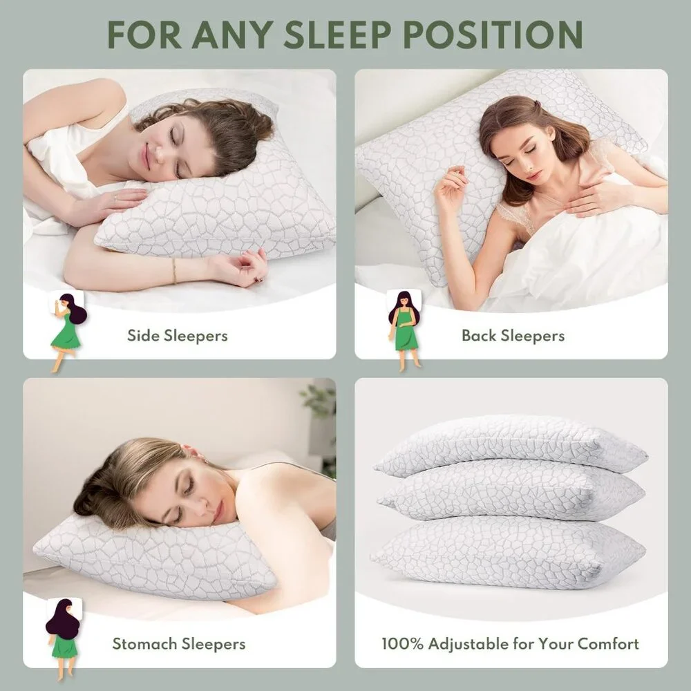 Cooling Shredded Memory Foam Pillow for Sleeping